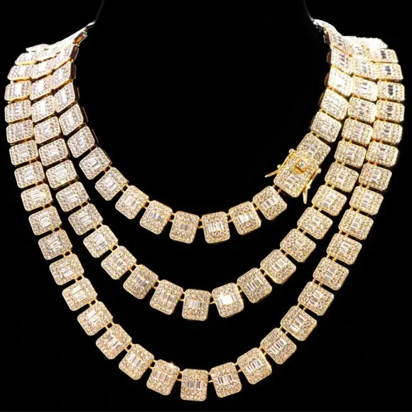 1pcs 8" Bracelet Emerald Crystals Square Box Chain - Picture 10 of 16